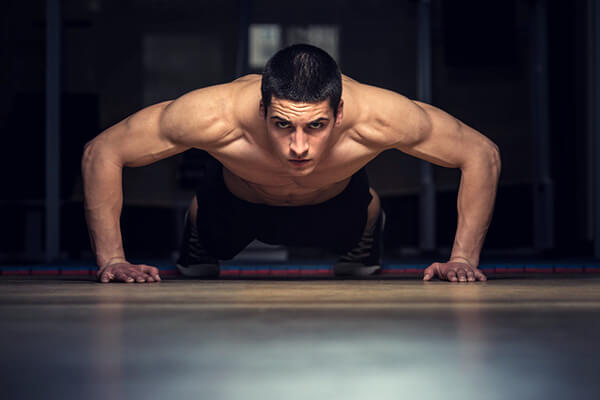 Boot camp teen doing pushups